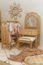 Load image into Gallery viewer, Natura Rainbow Rattan Kids Vanity with Stool