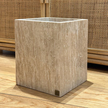 Load image into Gallery viewer, Handmade Travertine Waste Basket
