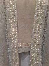 Load image into Gallery viewer, Natura Linen Crystal Navy Blue Abaya