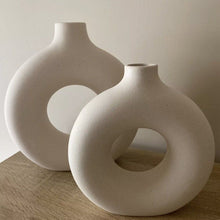 Load image into Gallery viewer, Handmade Ceramic Donut Vase - Lia
