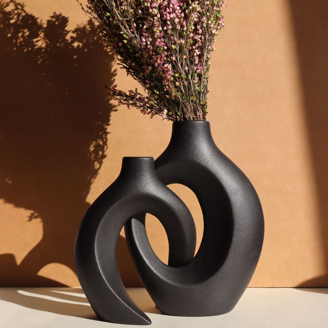 Handmade Hollow Ceramic Vase - Gael (Available in 2 colors)