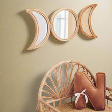 Load image into Gallery viewer, Natura Phases of the Moon Rattan Mirror