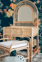Load image into Gallery viewer, Natura Rainbow Rattan Kids Vanity with Stool