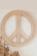 Load image into Gallery viewer, Natura Peace Sign Rattan Wall Décor