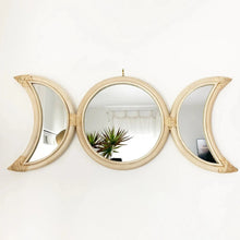 Load image into Gallery viewer, Natura Phases of the Moon Rattan Mirror