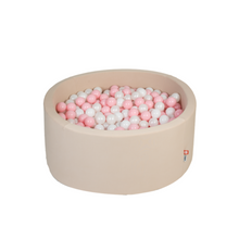 Load image into Gallery viewer, Round Ball Pit - Beige - 100X40 W200 Balls (Pearl, Baby Pink, White)