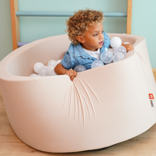 Load image into Gallery viewer, Round Ball Pit - Beige - 90X40 W200 Balls (Pearl, Baby Pink, White)