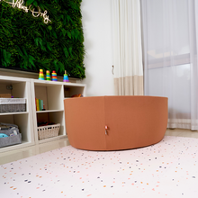 Load image into Gallery viewer, Round Ball Pit - Saddle Brown - 90X40 W200 Balls (Pearl, White, Baby Blue, Golden)