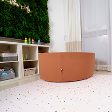 Load image into Gallery viewer, Round Ball Pit - Saddle Brown - 100X40 W200 Balls (Pearl, White, Baby Blue, Golden)