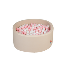 Load image into Gallery viewer, Round Ball Pit - Beige - 90X40 W200 Balls (Pearl, Baby Pink, White)