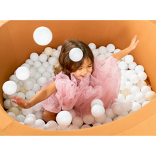 Load image into Gallery viewer, Round Ball Pit - Saddle Brown - 90X40 W200 Balls (Pearl, White, Baby Blue, Golden)