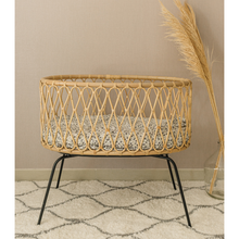 Load image into Gallery viewer, Natura Arlo Oval Rattan Bassinet with Iron leg