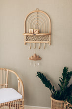Load image into Gallery viewer, Natura Rainbow Rattan Shelf with Hooks