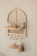 Load image into Gallery viewer, Natura Rainbow Rattan Shelf with Hooks