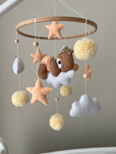 Load image into Gallery viewer, Organic Peach Teddy mobile cot
