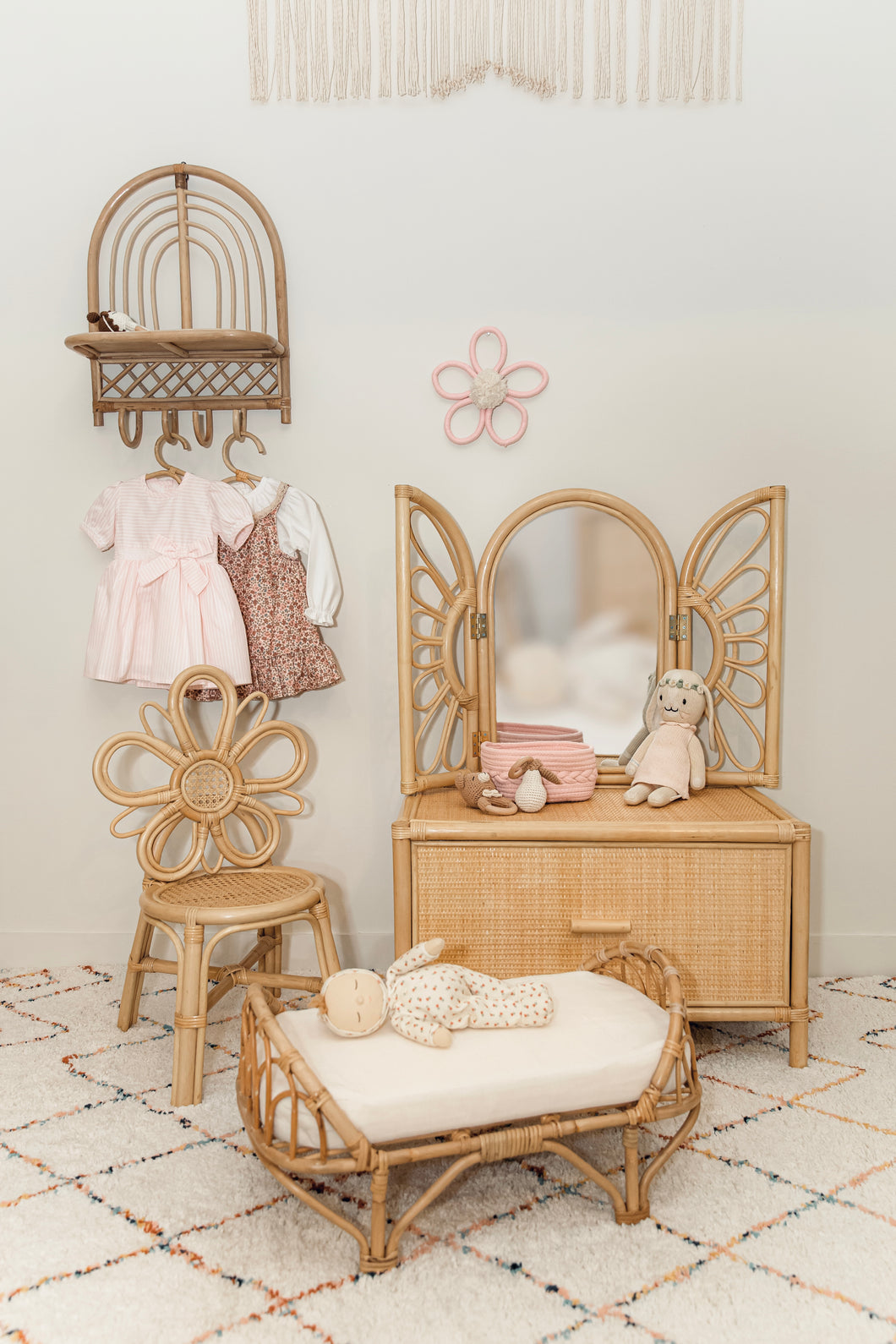 Natura Daisy Kids Rattan Vanity