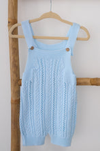Load image into Gallery viewer, Natura Sky Blue Knitted Baby Romper
