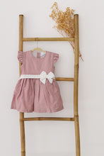 Load image into Gallery viewer, Natura Peony Linen Dress with Bow
