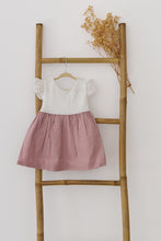 Load image into Gallery viewer, Natura White &amp; Pink Zora Linen Dress
