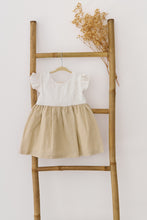 Load image into Gallery viewer, Natura White &amp; Beige Zora Linen Dress
