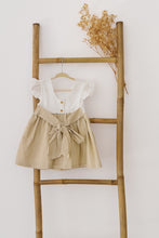 Load image into Gallery viewer, Natura White &amp; Beige Zora Linen Dress
