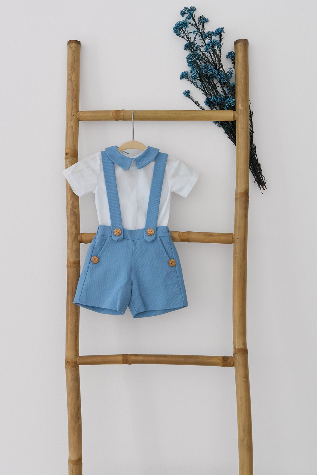 Natura Dungarees With White Polo Shirt