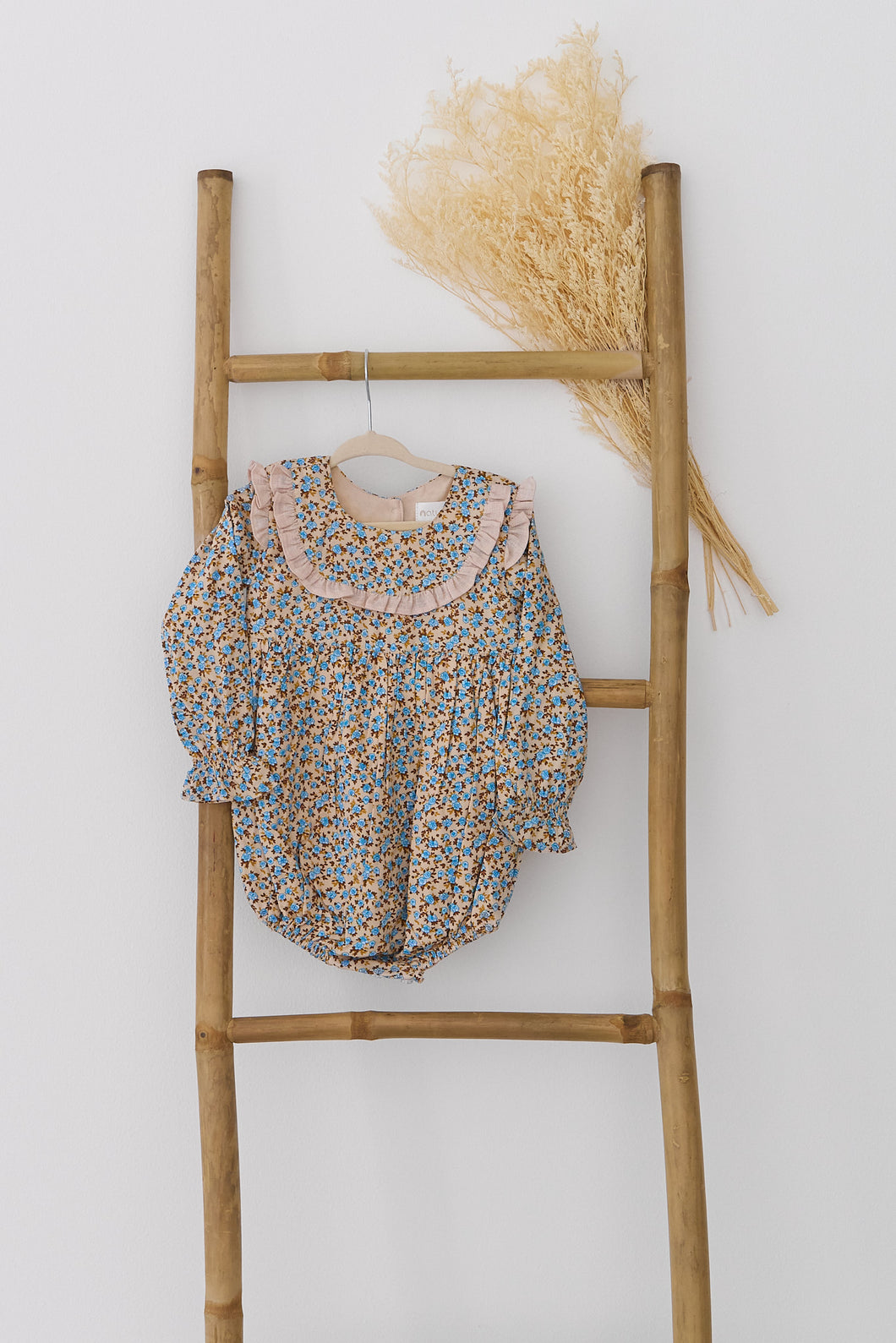 Natura Cotton & Linen Blue Floral Romper