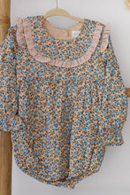 Load image into Gallery viewer, Natura Cotton &amp; Linen Blue Floral Romper
