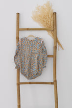 Load image into Gallery viewer, Natura Cotton &amp; Linen Blue Floral Romper
