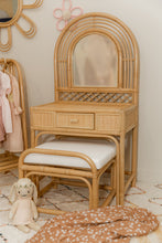 Load image into Gallery viewer, Natura Rainbow Rattan Kids Vanity with Stool
