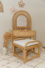 Load image into Gallery viewer, Natura Rainbow Rattan Kids Vanity with Stool
