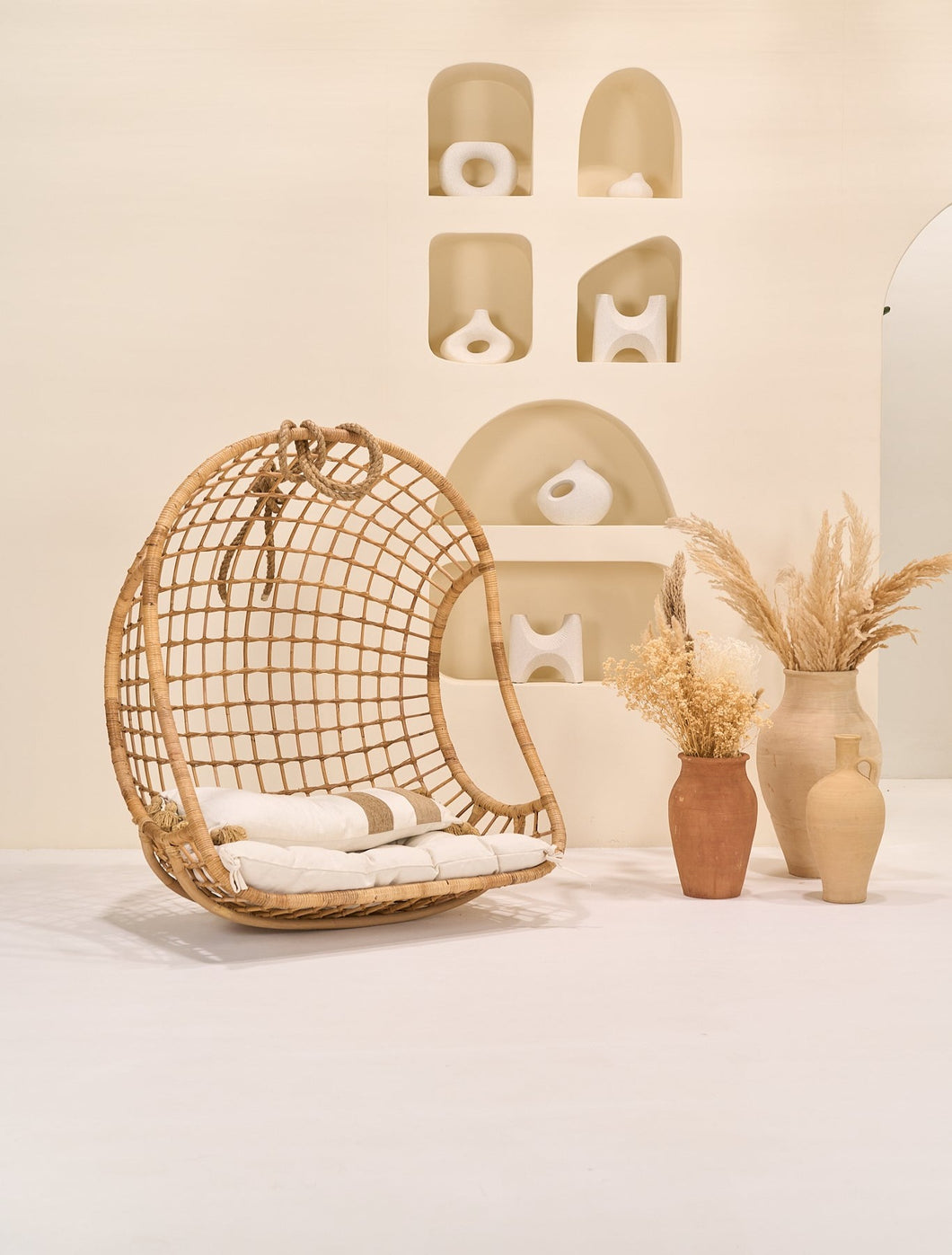 Natura Nihan Rattan Hanging Chair with cushion