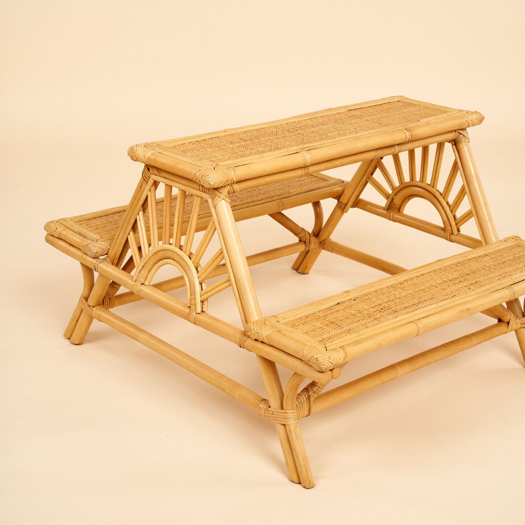 Rattan picnic table sale