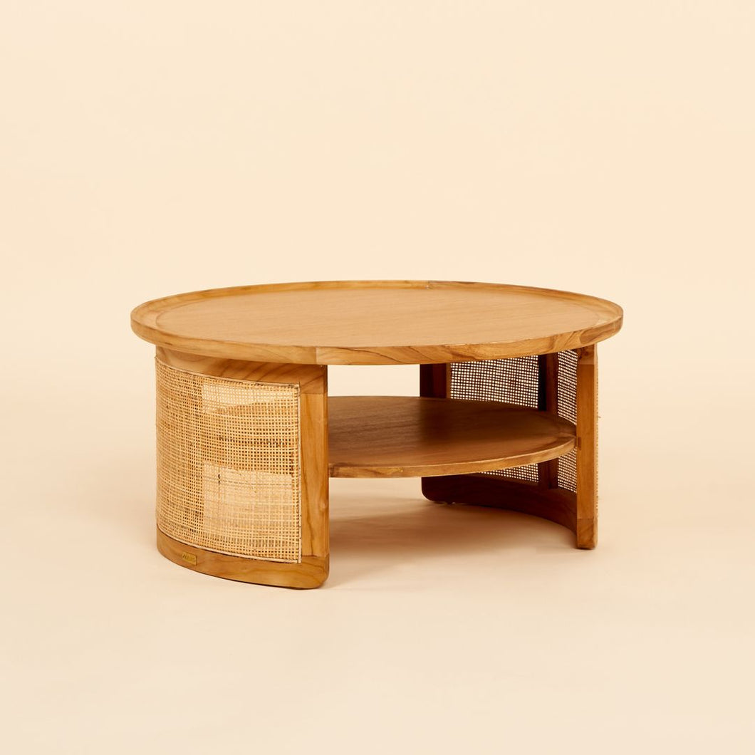 PRE-ORDER Natura Enzo Wood and Rattan Coffee Table