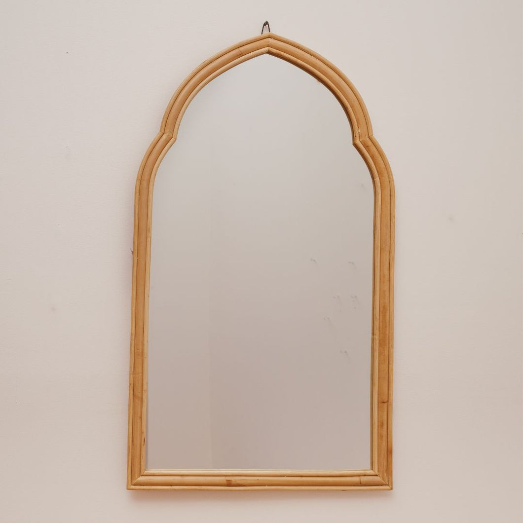 Natura Aziza Moroccan Style Arch Rattan Mirror