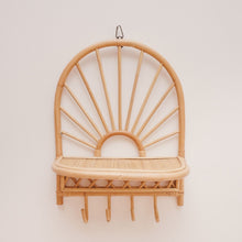 Load image into Gallery viewer, Natura Sunshine Rattan Shelf with Hooks
