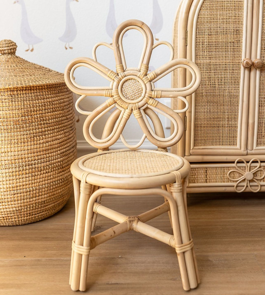 Natura Flower Rattan Kids Chair