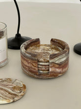Load image into Gallery viewer, Sand&amp;Stone Chestnut Onyx Coaster Set
