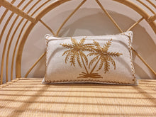 Load image into Gallery viewer, Natura Embroidered Palm Tree Lumbar Cushion
