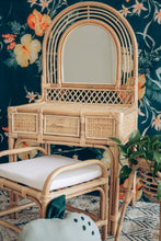 Load image into Gallery viewer, PRE-ORDER Natura Rainbow Rattan Kids Vanity with Stool
