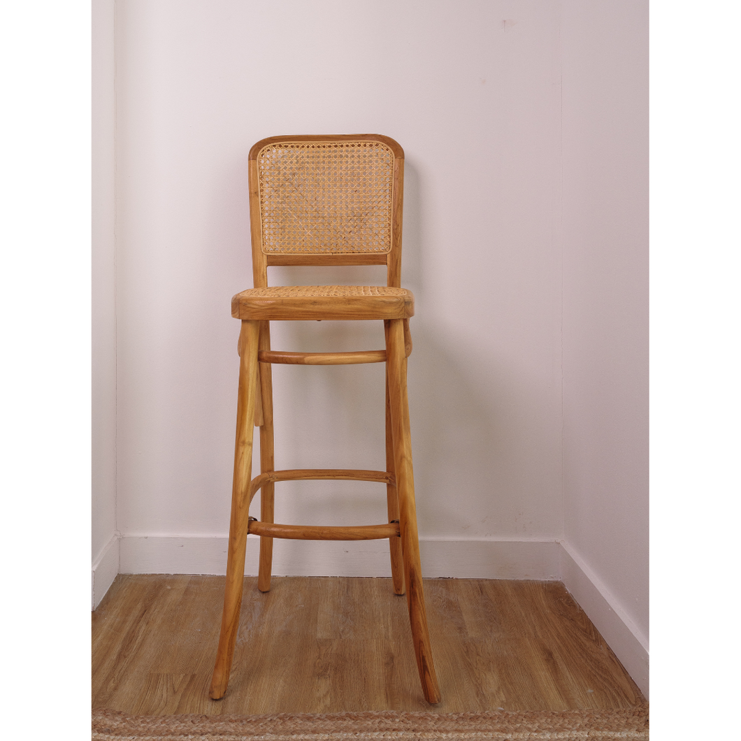 Natura Zene Wood and Rattan Bar Chair