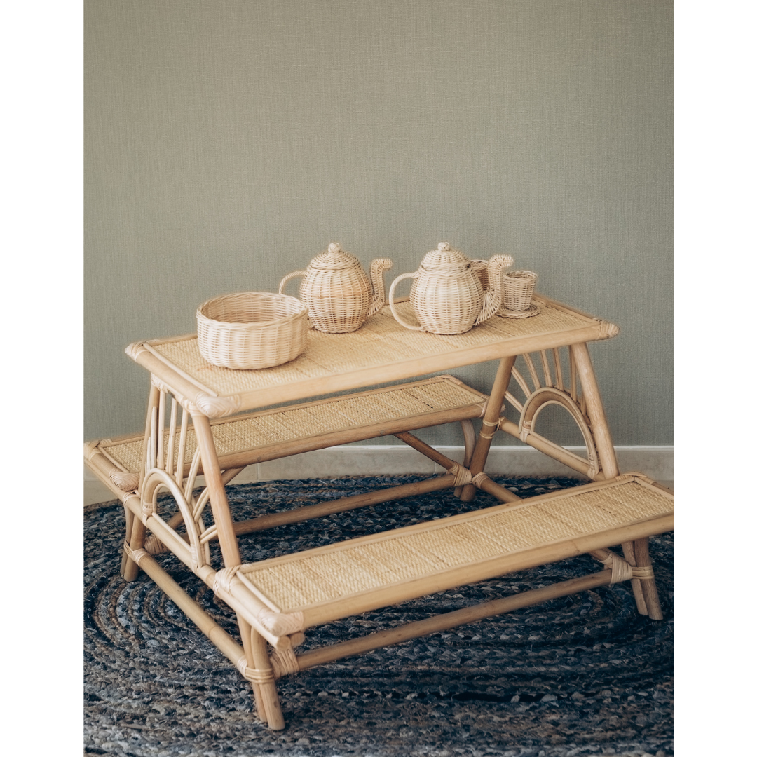 Natura Kids Rattan Picnic Table – Natura Living Dubai