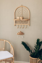 Load image into Gallery viewer, Natura Rainbow Rattan Shelf with Hooks
